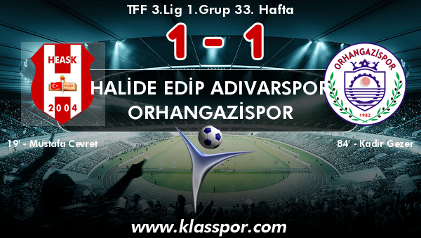 Halide Edip Adıvarspor 1 - Orhangazispor 1