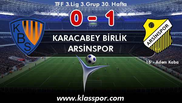 Karacabey Birlik  0 - Arsinspor 1