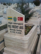 Veli Necdet Arığ'ın mezarına A.Gücü bayrağı