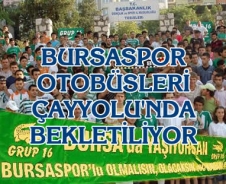 Bursaspor otobüsleri Çayyolu'nda bekletiliyor