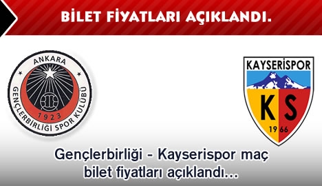 Gençlerbirliği - Kayserispor bilet fiyatları