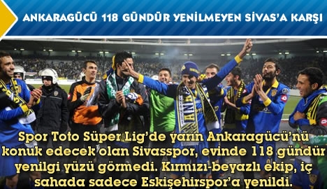 Ankaragücü 118 gündür yenilmeyen Sivasspor'a karşı...