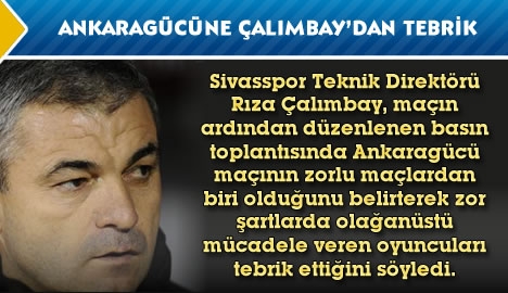 Zor şartlarda mücadele veren Ankaragüçlü oyunculara Çalımbay'dan tebrik