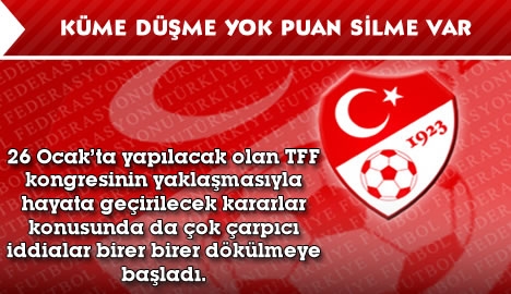 Küme düşme yok puan silme var