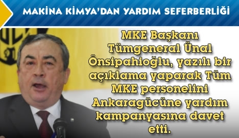 Makina Kimya'dan yardım seferberliği...