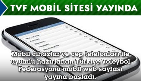 TVF mobil web sitesi yayında