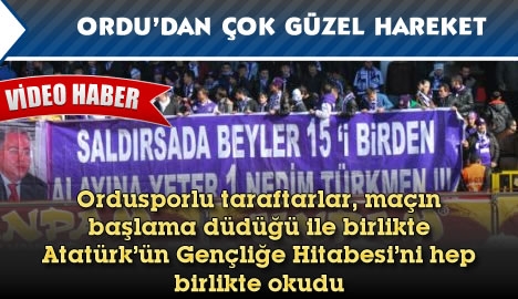 Orduspor taraftarlarından çok güzel hareket....