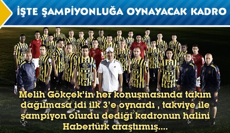 Ankaragücü'nün şampiyonluğa oynayacak kadrosunun hali..