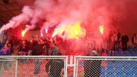 Karabükspor'a taraftar desteği..