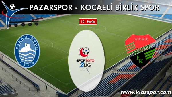 İşte Pazarspor - Kocaeli Birlik Spor maçında ilk 11'ler