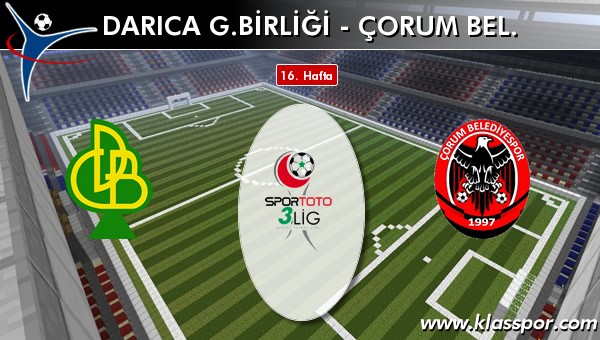 Darıca G.birliği - Çorum Bel. maç kadroları belli oldu...