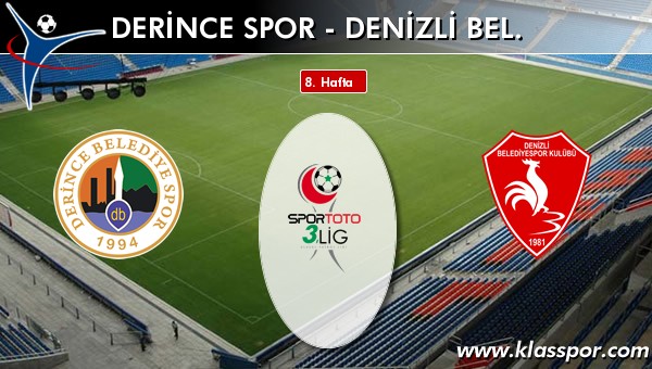 Derince Spor - Denizli Bel. maç kadroları belli oldu...