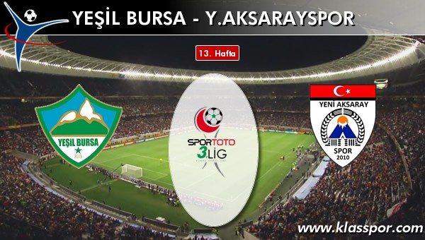 Yeşil Bursa - Y. Aksarayspor sahaya hangi kadro ile çıkıyor?