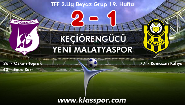 Keçiörengücü 2 - Yeni Malatyaspor 1