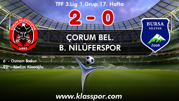 Çorum Bel. 2 - B. Nilüferspor 0