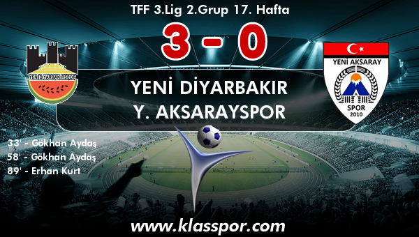Yeni Diyarbakır 3 - Y. Aksarayspor 0