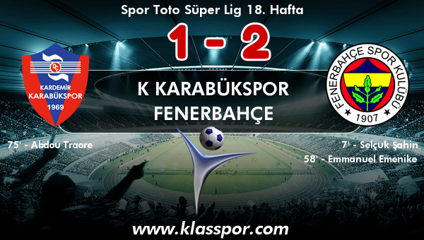 K Karabükspor 1 - Fenerbahçe 2