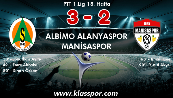 Albimo Alanyaspor 3 - Manisaspor 2