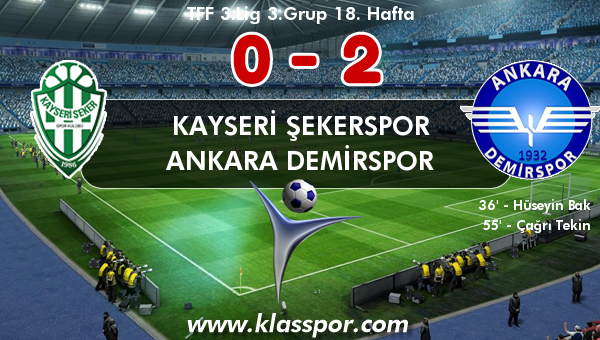 Kayseri Şekerspor 0 - Ankara Demirspor 2