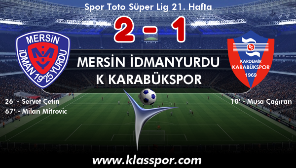 Mersin İdmanyurdu 2 - K Karabükspor 1