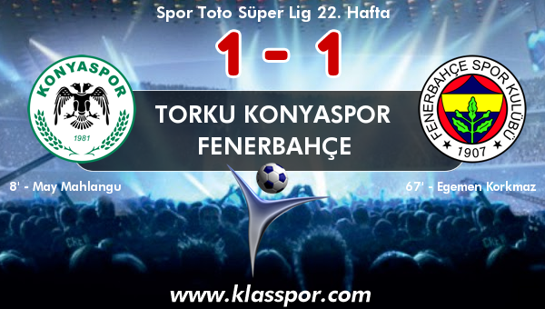 Torku Konyaspor 1 - Fenerbahçe 1