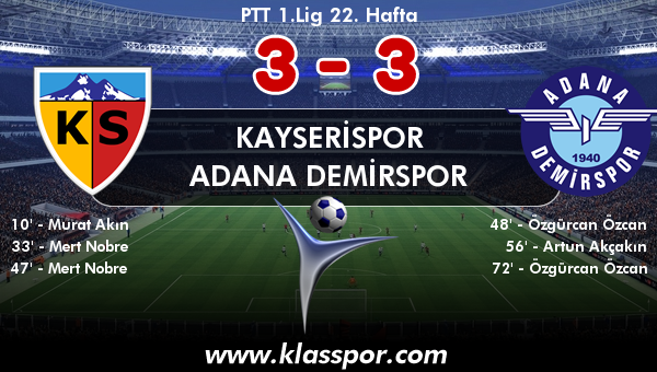 Kayserispor 3 - Adana Demirspor 3