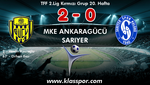 MKE Ankaragücü 2 - Sarıyer 0