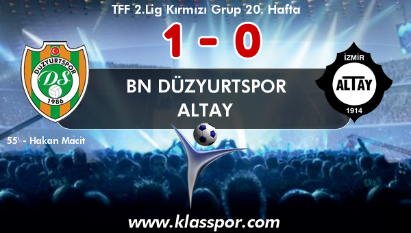 BN Düzyurtspor 1 - Altay 0