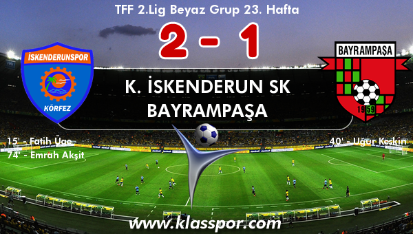 K. İskenderun SK 2 - Bayrampaşa 1