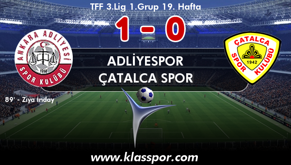 Adliyespor 1 - Çatalca Spor 0