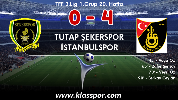 Tutap Şekerspor 0 - İstanbulspor 4