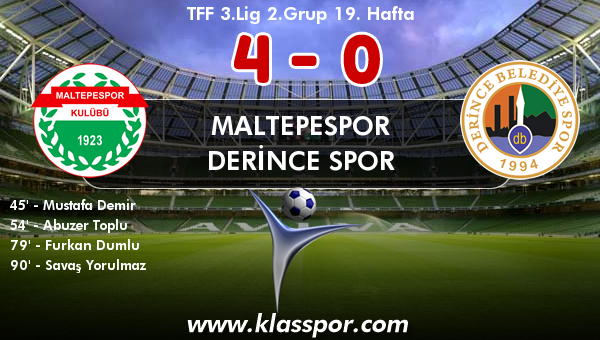 Maltepespor 4 - Derince Spor 0