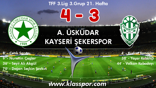 A. Üsküdar 4 - Kayseri Şekerspor 3