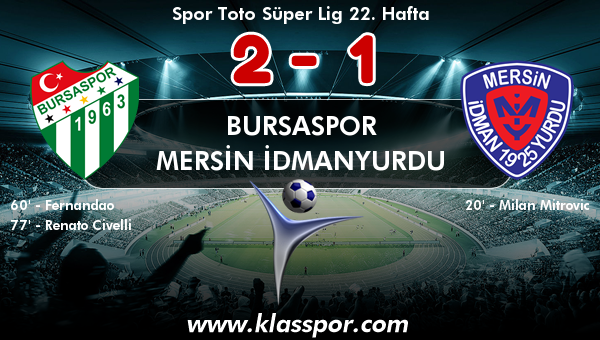 Bursaspor 2 - Mersin İdmanyurdu 1