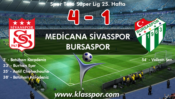 Medicana Sivasspor 4 - Bursaspor 1