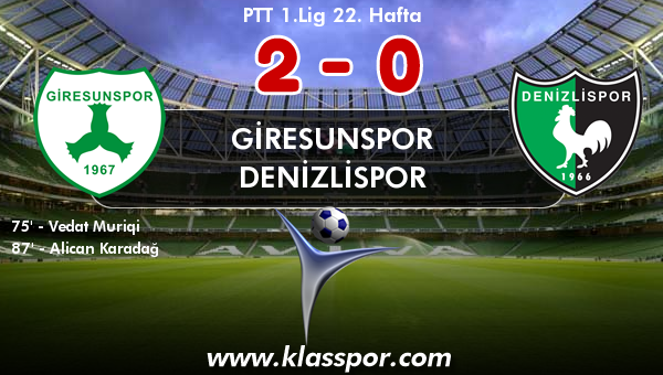 Giresunspor 2 - Denizlispor 0