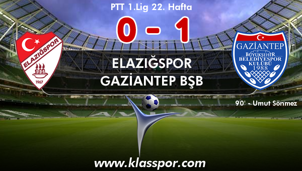 Elazığspor 0 - Gaziantep BŞB 1