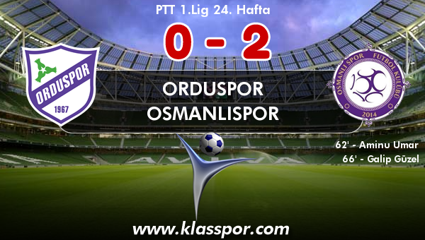 Orduspor 0 - Osmanlıspor 2