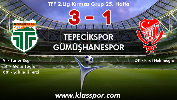 Tepecikspor 3 - Gümüşhanespor 1