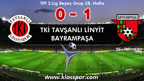 TKİ Tavşanlı Linyit 0 - Bayrampaşa 1