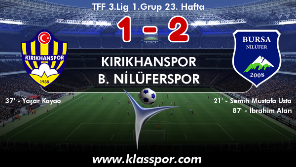 Kırıkhanspor 1 - B. Nilüferspor 2