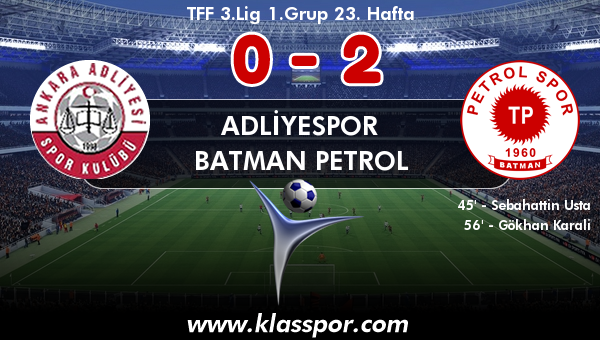 Adliyespor 0 - Batman Petrol 2