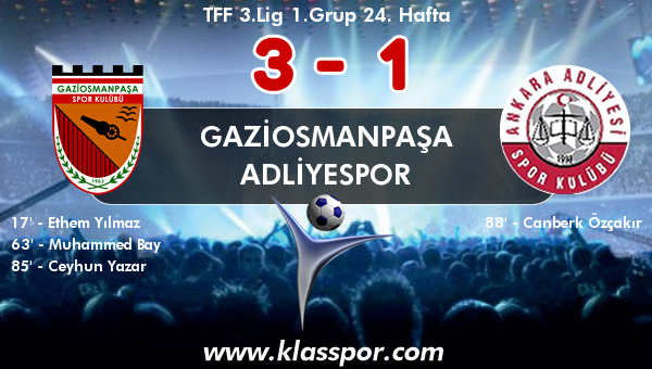Gaziosmanpaşa 3 - Adliyespor 1