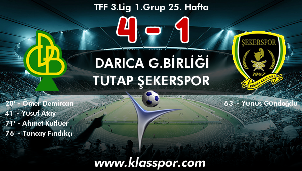 Darıca G.Birliği 4 - Tutap Şekerspor 1