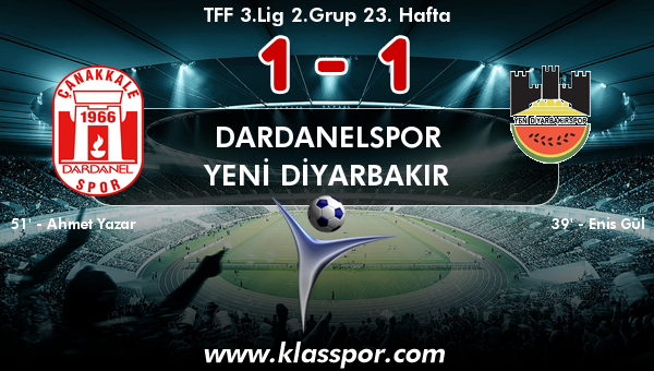 Dardanelspor 1 - Yeni Diyarbakır 1