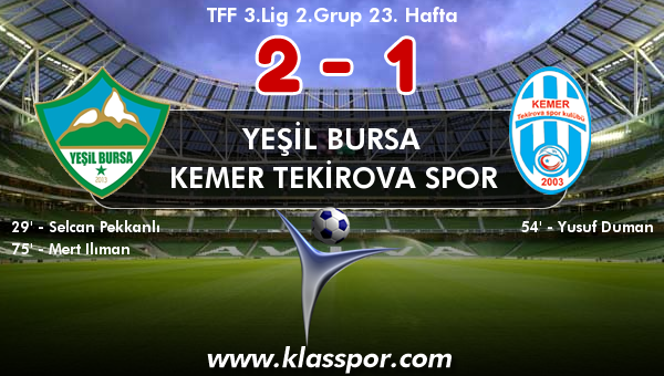 Yeşil Bursa 2 - Kemer Tekirova Spor 1