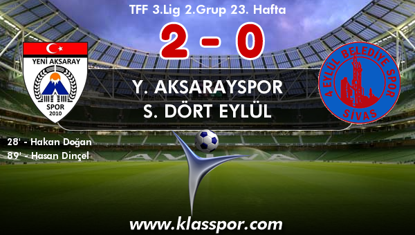 Y. Aksarayspor 2 - S. Dört Eylül 0