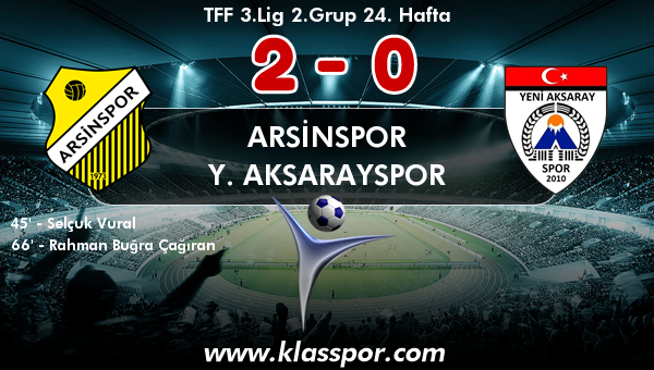 Arsinspor 2 - Y. Aksarayspor 0