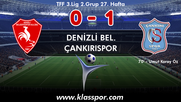 Denizli Bel. 0 - Çankırıspor 1