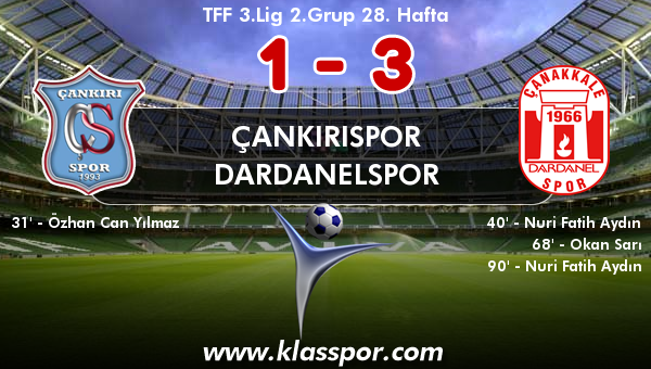 Çankırıspor 1 - Dardanelspor 3